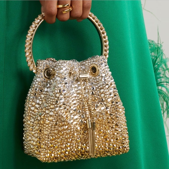 Jimmy Choo Bon Bon Gold & Silver Crystal Shoulder Bag - Picture 10 of 16